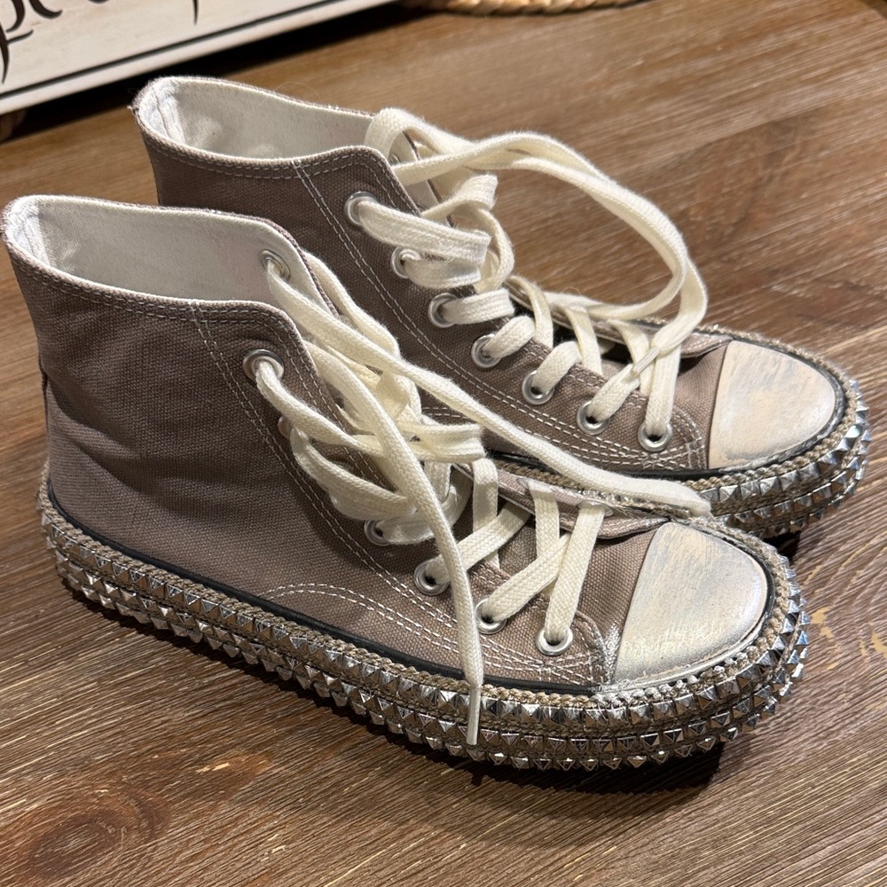Studded High-Top Sneakers